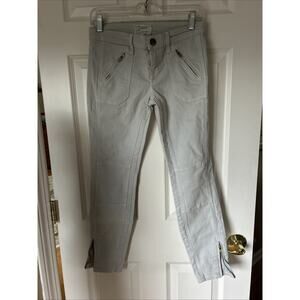 CURRENT/ELLIOT The Moto Stiletto Skinny Zipper Pocket Zip Ankle Jeans 26 stone